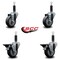 Service Caster 3.5'' Thermoplastic Rubber Wheel Swivel 1'' Expanding Stem Caster Set 2 Brakes, 4PK SCC-EX20S3514-TPRB-2-PLB-2-1 - alternate 2